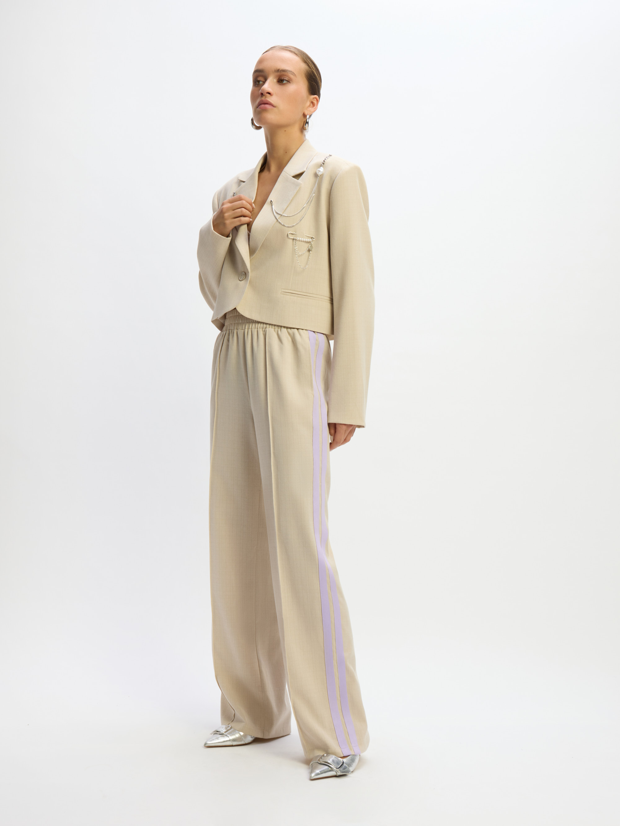 Refined Department wide leg tape pants TYRA | Check