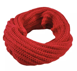 Knitted collar scarf red
