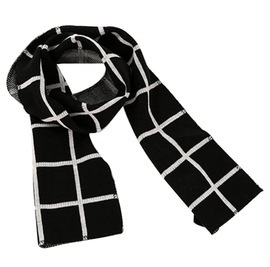 Black grid scarf
