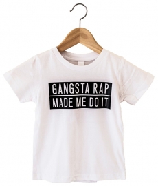 Gangsta rap made me do it tee - white