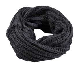 Knitted collar scarf dark grey