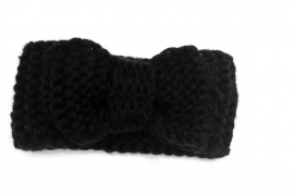 Knitted headband bow black