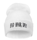 Bad hair day beanie white
