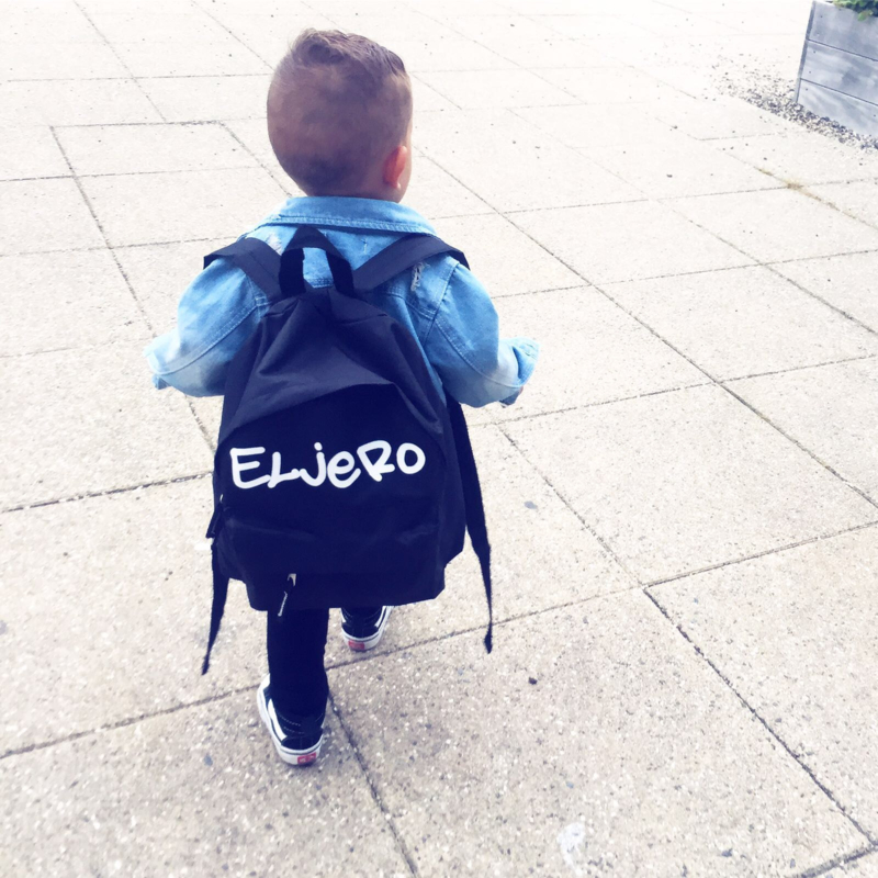 Black customized backpack
