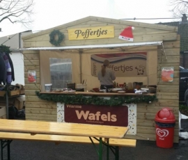 Poffertjeskraam + wafelkraam huren inclusief bakkers 2 uur