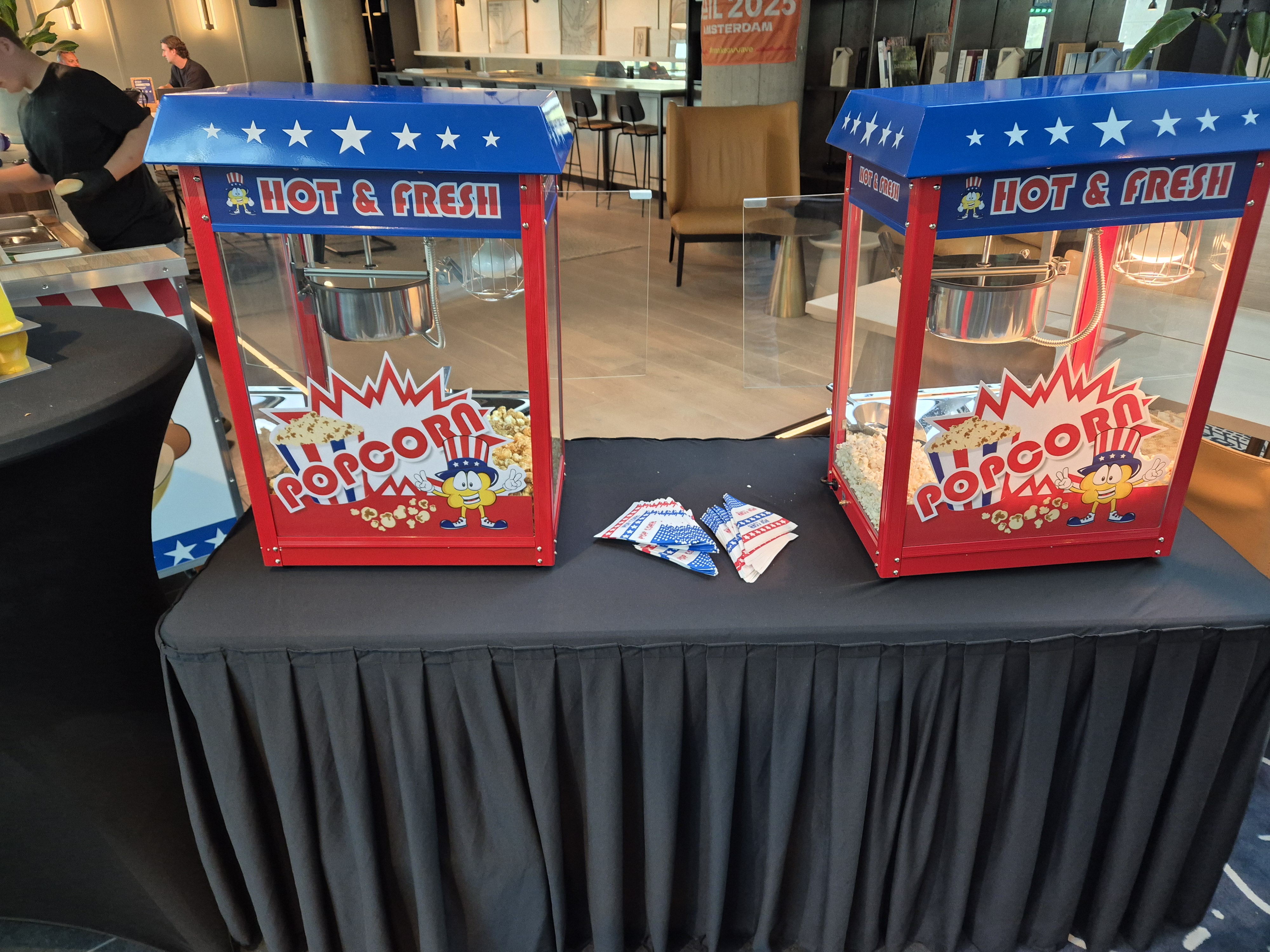 Popcorn stand.