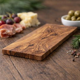 TAPASPLANKJE OLIJF - premium snijplank van olijfhout 35x12cm
