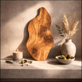 Buffetplank Olijfhout - royale serveerplank XL - ca. 65cm