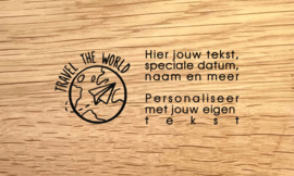 Borrelplank Travel The World - Reis & Avontuur graveringen