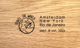 Borrelplank Travel The World - Reis & Avontuur graveringen