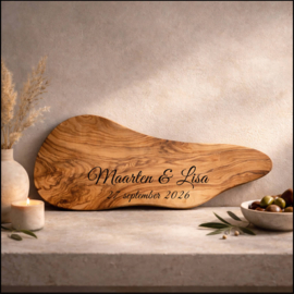 Buffetplank Olijfhout - royale serveerplank XL - ca. 65cm