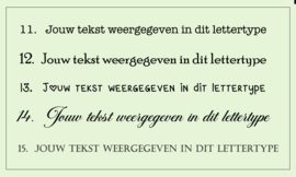 Tekst lettertypes - personaliseer deze gravering