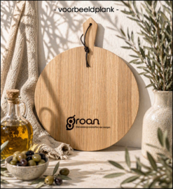 Jouw logo of eigen ontwerp laten graveren - 10x10cm op de plank