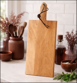 Eikenhouten borrelplank 52cm met handvat – TAPASPLANK L