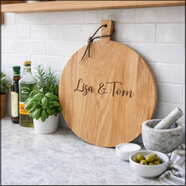 PIZZAPLANK L - ronde plank - eikenhout van 35cm