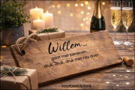 MET PENSIOEN - DESIGN E - personaliseer deze gravering