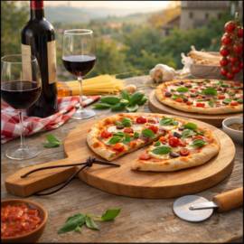 PIZZAPLANK  XL - ronde plank - eikenhout van 40cm