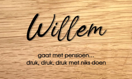 MET PENSIOEN - DESIGN E - personaliseer deze gravering