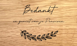 PENSIOEN DESIGN C - personaliseer deze gravering