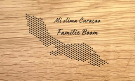 Borrelplank Curaçao met tekst - Reis & Avontuur graveringen