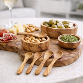 Olijfhouten tapaslepels - set van 4 - handgemaakt