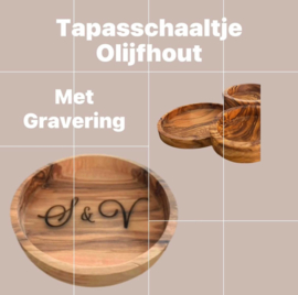 Olijfhouten tapasschaaltje laag (12cmØ)