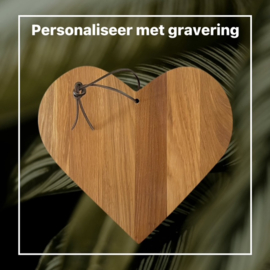 BORRELPLANK HART - eikenhout  30x34cm