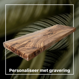 TAPASPLANKJE OLIJF - olijfhouten serveerplank 35x12 cm