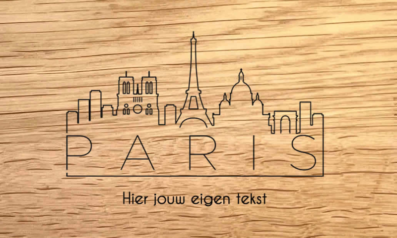 Silhouette Parijs met tekst - personaliseer deze gravering
