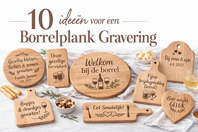 Wat laat je op een borrelplank graveren? Hier doe je inspiratie op!