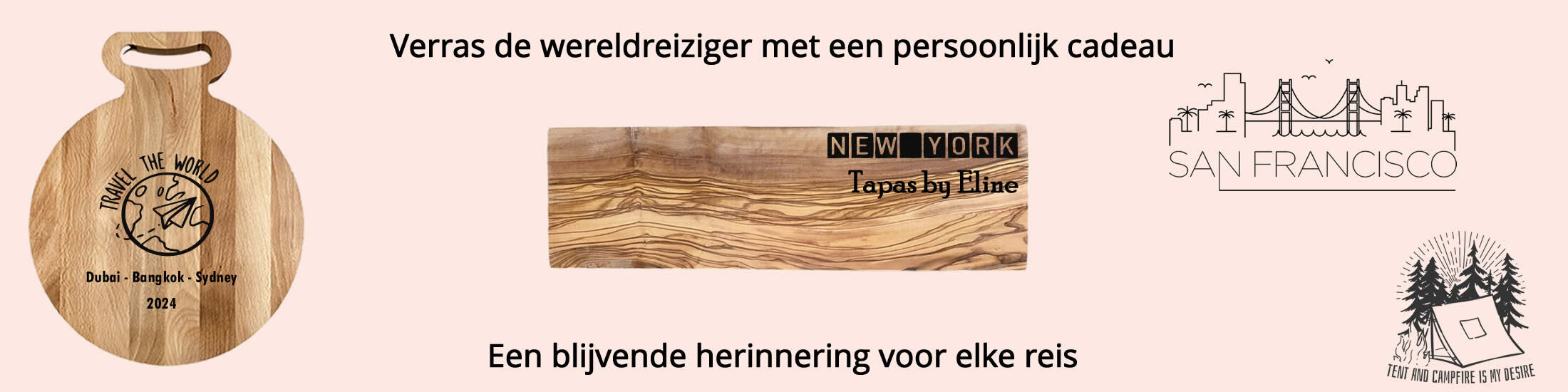 Voor avonturiers: een gegraveerde borrelplank