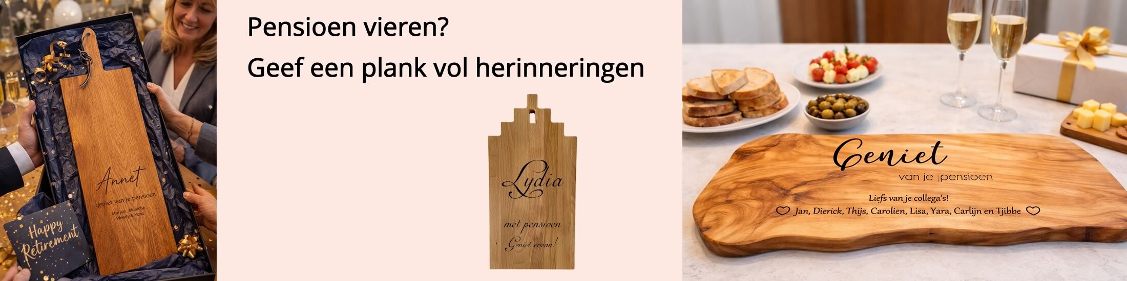 Pensioen vieren? Geef een borrelplank vol herinneringen | Happenplank