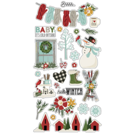 Winter Farmhouse Chipboard Stickers - Simple Stories