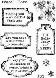 Christmas Old Labels Clear Stamps - Woodware Craft Collection