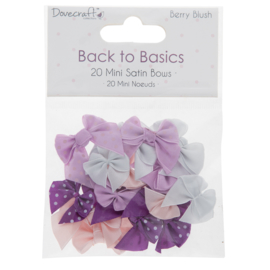 Mini Satin Bows Berry Blush - Back to Basics Dovecraft