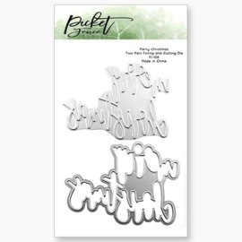 Merry Christmas Foiling and Cutting Die - Picket Fence