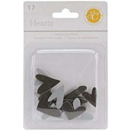 Hearts Chipboard Grey Studio Calico