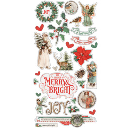 Country Christmas Chipboard Stickers - Simple Stories