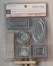Book Clips Pewter Basic Grey
