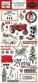 Farmhouse Christmas Chipboard Accents - Carta Bella