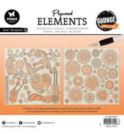 Grunge Collection Plywood Elements Gears - Studio Light