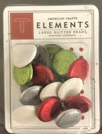 Merrymint Assortment Large Glitter Brads