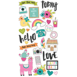 Oh Happy Day Chipboard Stickers - Simple Stories