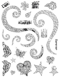 Build - A - Swirl Clear Acrylic Stamps