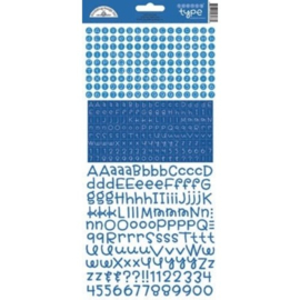 Teensy Type Alpha Cardstock Stickers Blue Jean - Doodlebug