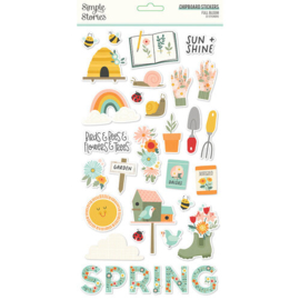 Full Bloom Chipboard Stickers - Simple Stories