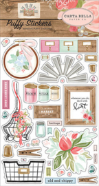 Farmhouse Market Puffy Stickers - Carta Bella