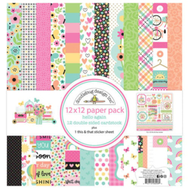 Hello Again 12x12 Paper Pack - Doodlebug