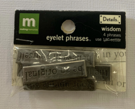 Wisdom Eyelet Phrases - Making Memories