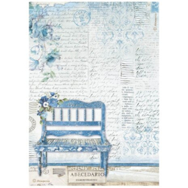 Blue Land Bench Rice Paper A4 - Stamperia